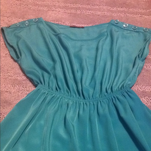 Teal Cinch Dress - Picture 2 of 3